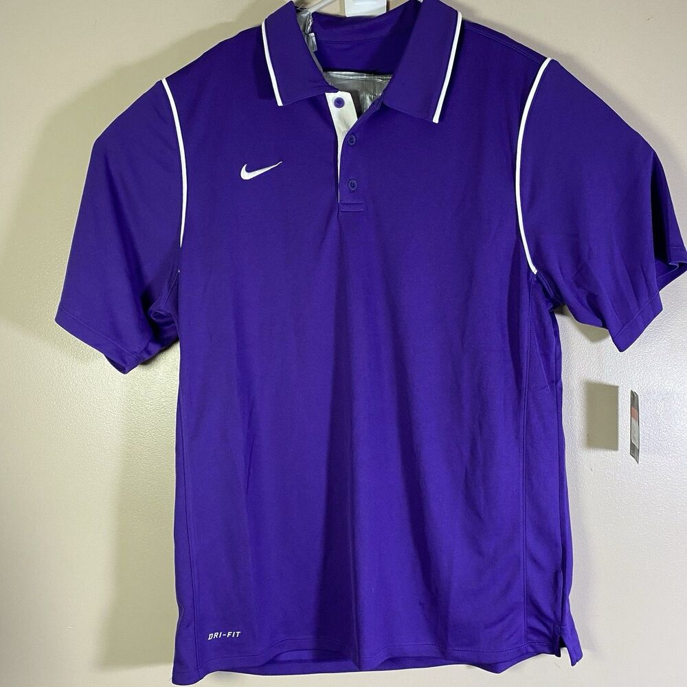 Nike Polo Shirt Mens Large Purple Dri-FIT Golf Athletic Performance 476281-546